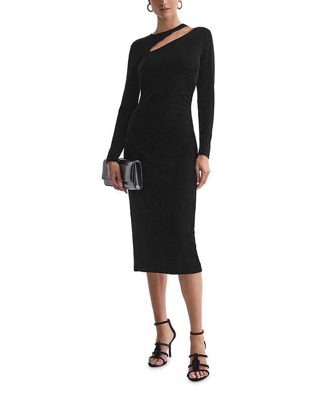 Womens Macey Velvet Slash Midi-Dress Product Image