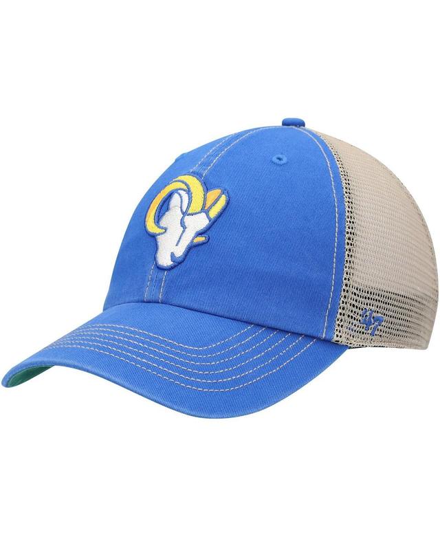 Mens 47 Royal/Natural Los Angeles Rams Head Trawler Trucker Clean Up Snapback Hat Product Image