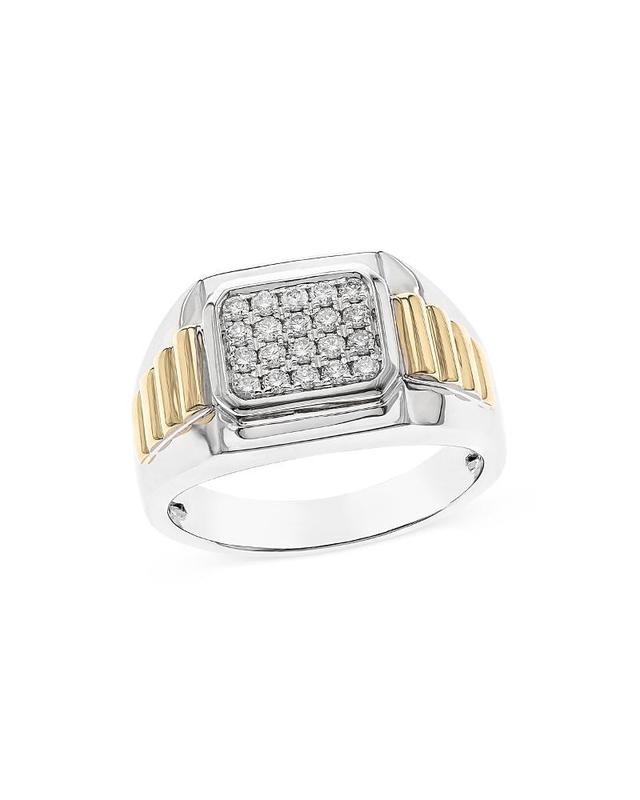 Bloomingdales Pave Diamond Mens Ring in 14K White & Yellow Gold, 0.45 ct. t.w. - 100% Exclusive Product Image