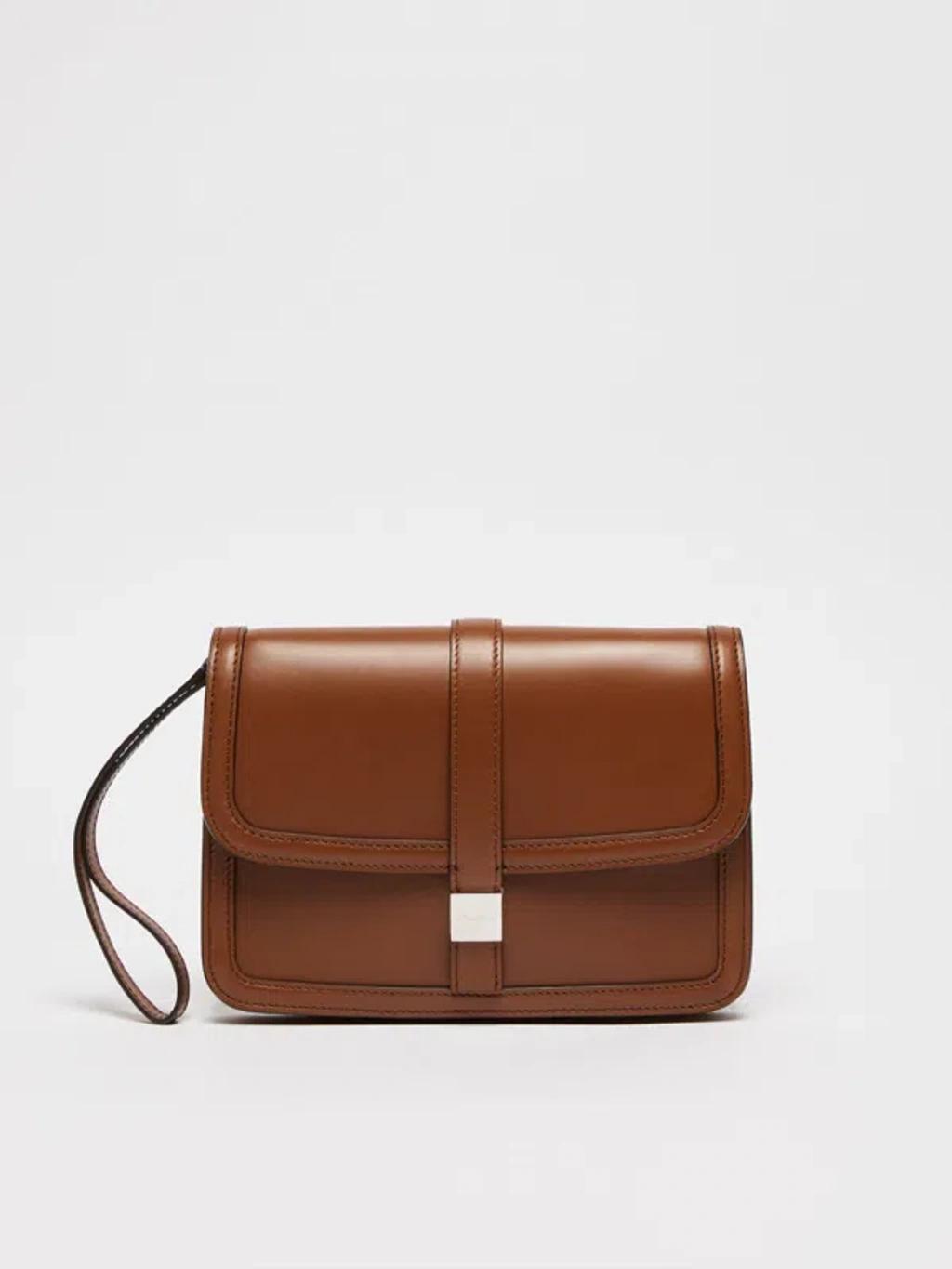 Smooth Leather Clutch In Tobacco product image