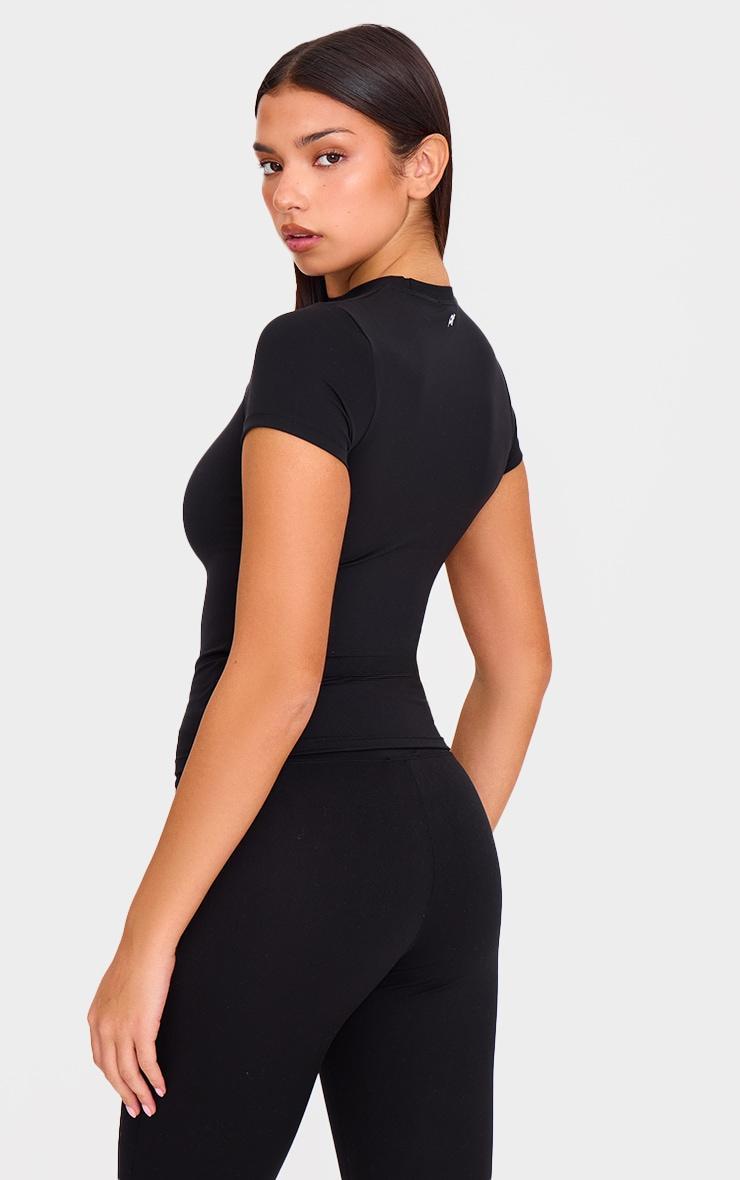 Black Sculpt Cut Out Short Sleeve Top Product Image