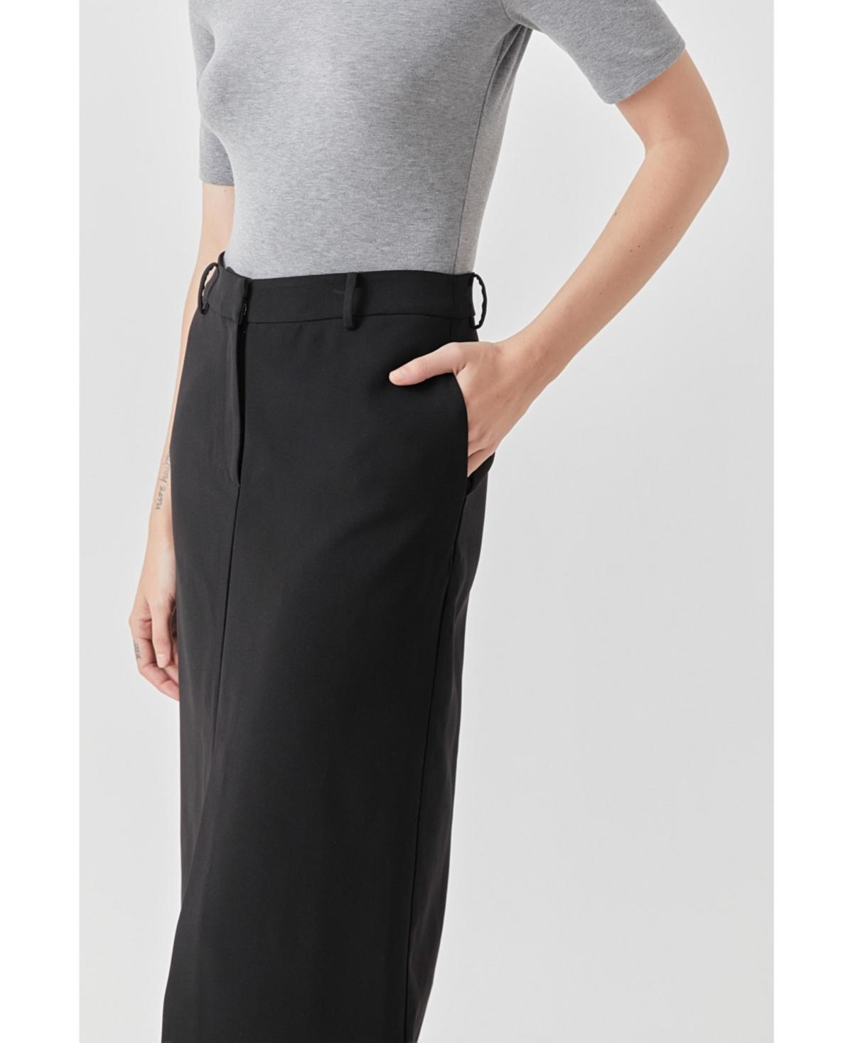 Grey Lab Womens Mid-Waisted Front Slit Maxi Skirt product image