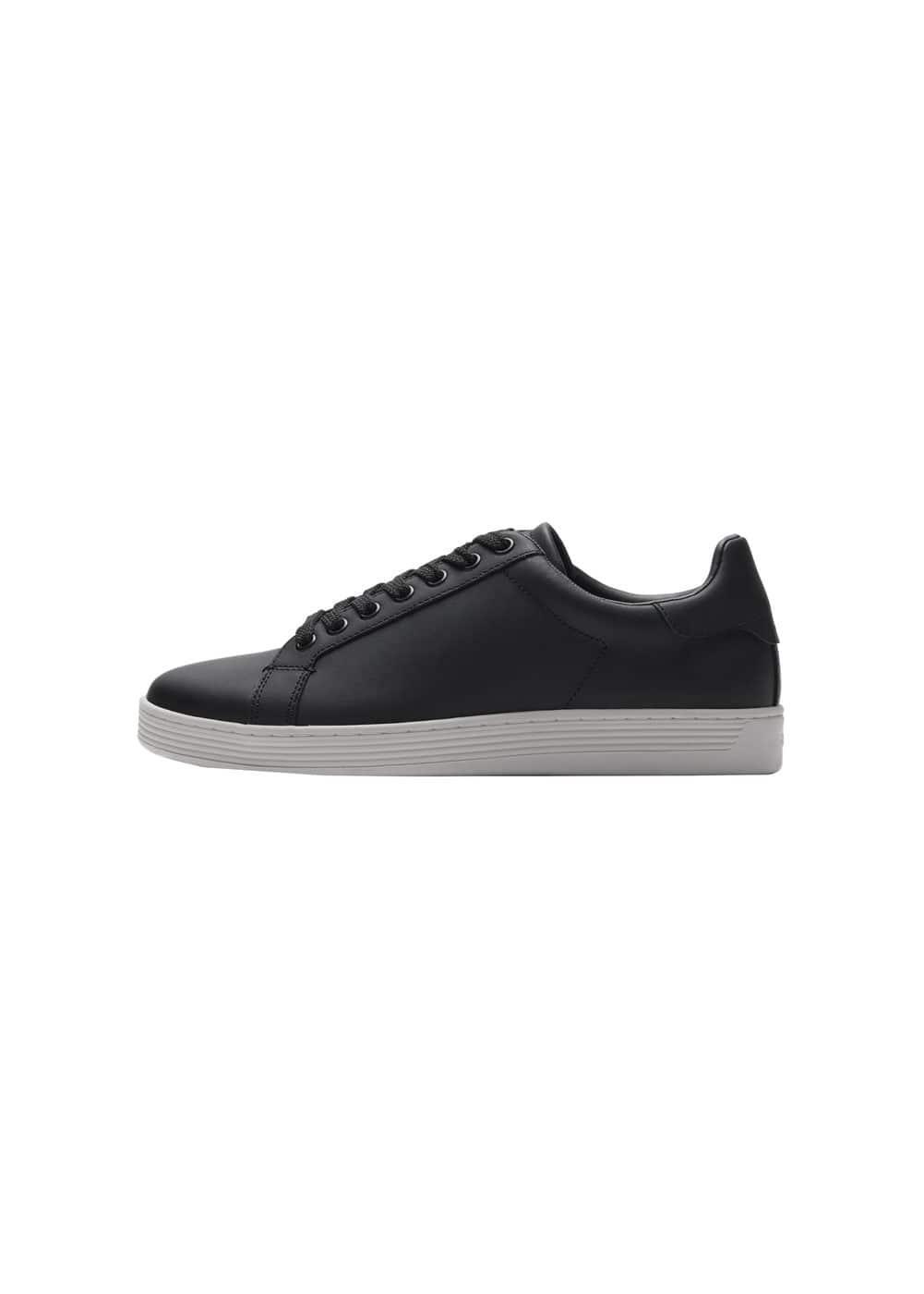 MANGO MAN - Contrast sole leather sport shoes blackMen Product Image