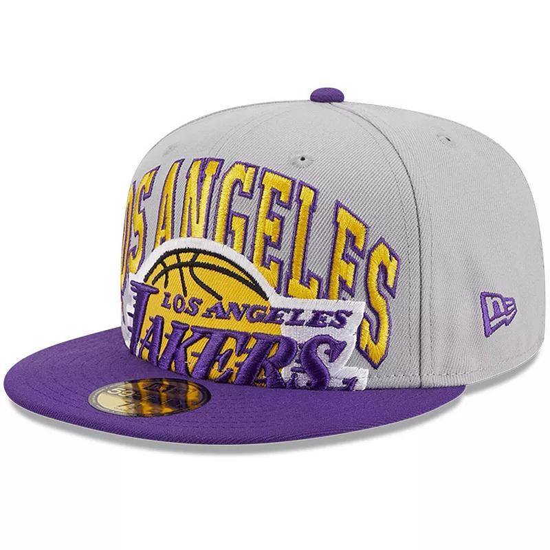 Mens New Era Gray Los Angeles Lakers Tip-Off Two-Tone 59FIFTY Fitted Hat - Gray Product Image