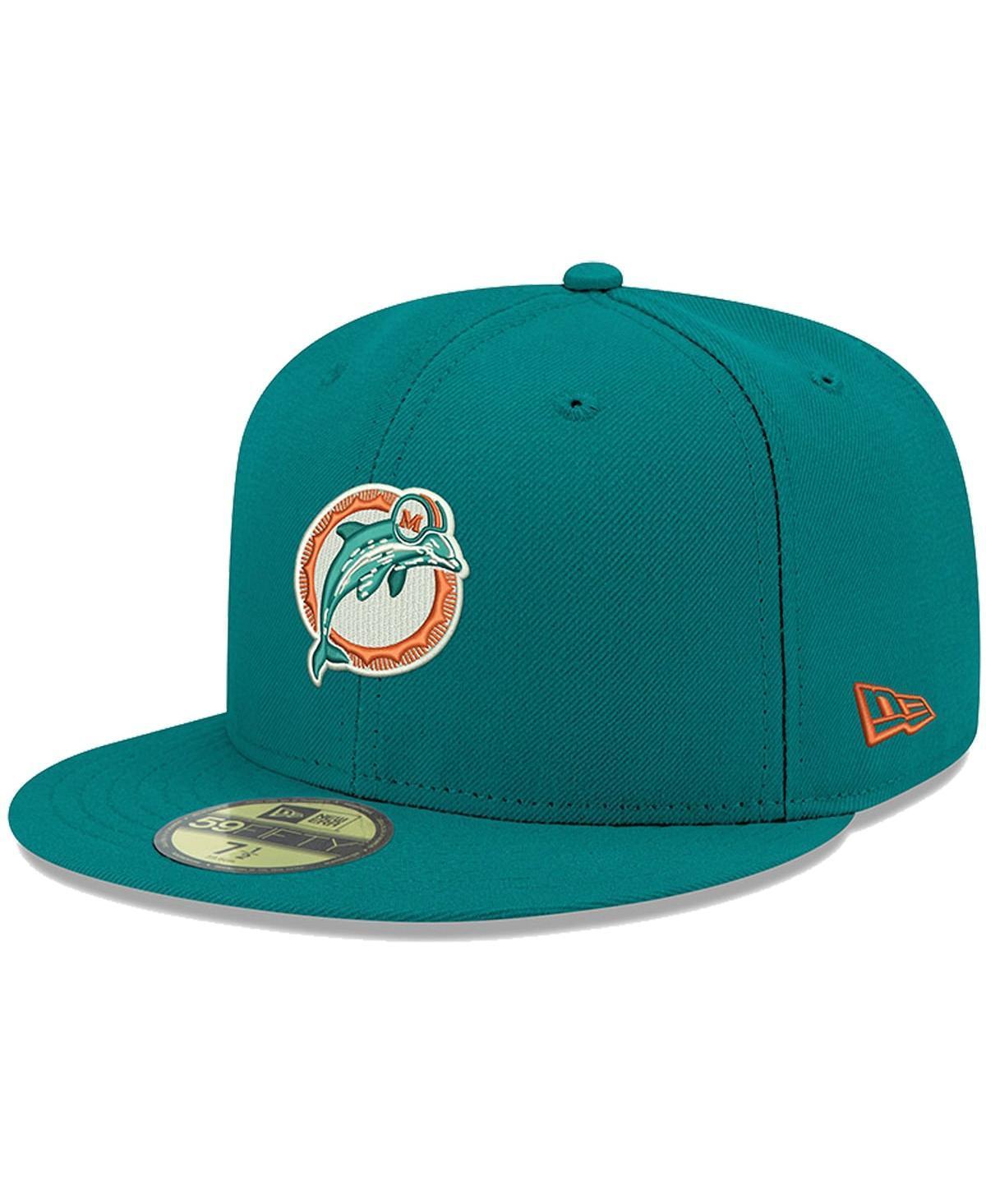 Mens New Era Aqua Miami Dolphins Omaha Throwback 59FIFTY Fitted Hat Turquoise A Product Image