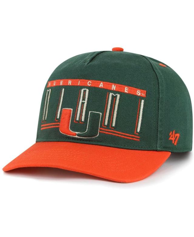 Mens 47 Brand Green Miami Hurricanes Double Header Hitch Adjustable Hat Product Image