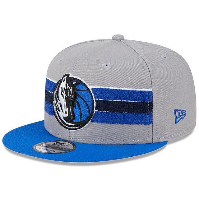 Mens New Era Gray Dallas Mavericks Chenille Band 9FIFTY Snapback Hat Product Image