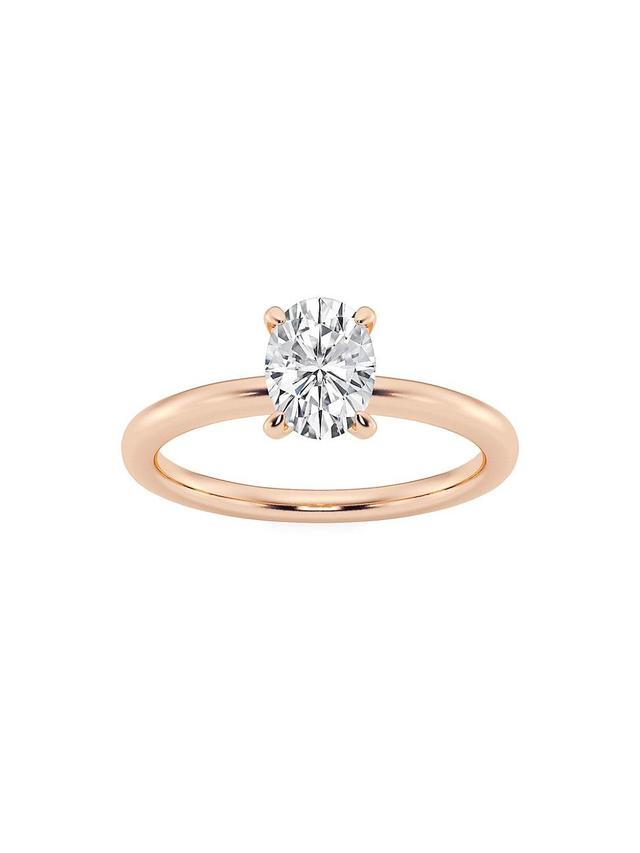 Womens 14K Rose Gold & Oval Lab-Grown Diamond Solitaire Ring/0.50-5.00 TCW Product Image