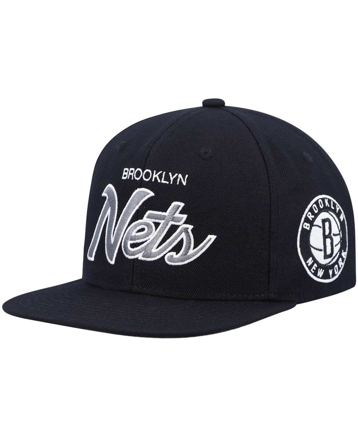 Mens Mitchell & Ness Brooklyn Nets Hardwood Classics Script 2.0 Snapback Hat Product Image