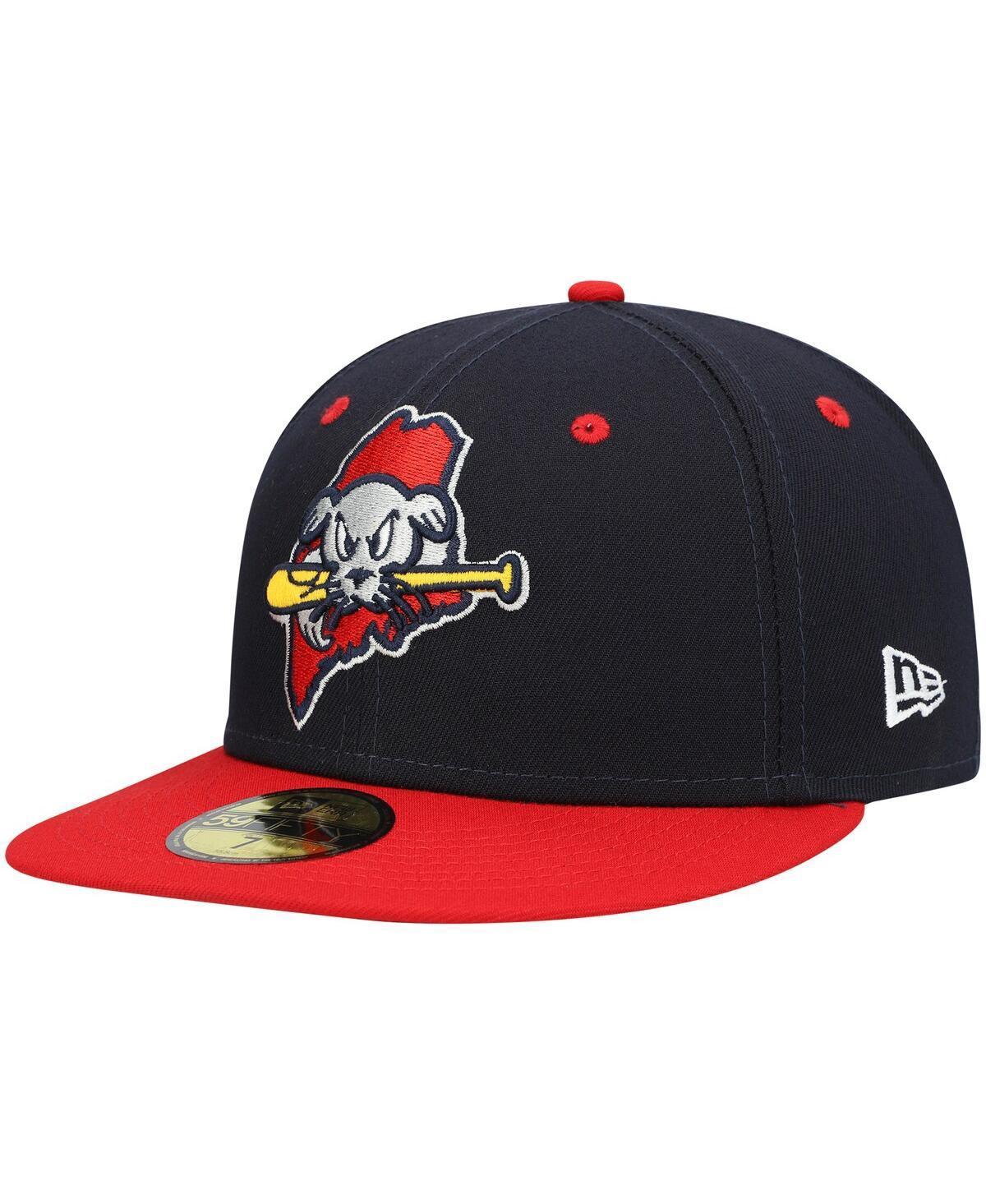 Mens New Era Navy Portland Sea Dogs Authentic Collection Team Alternate 59FIFTY Fitted Hat Product Image