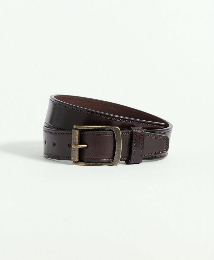 Leather Belt with Brass Buckle Product Image