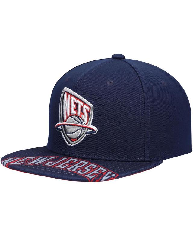 Mens Mitchell & Ness Blue New Jersey Nets Hardwood Classics Swingman Pop Snapback Hat Product Image