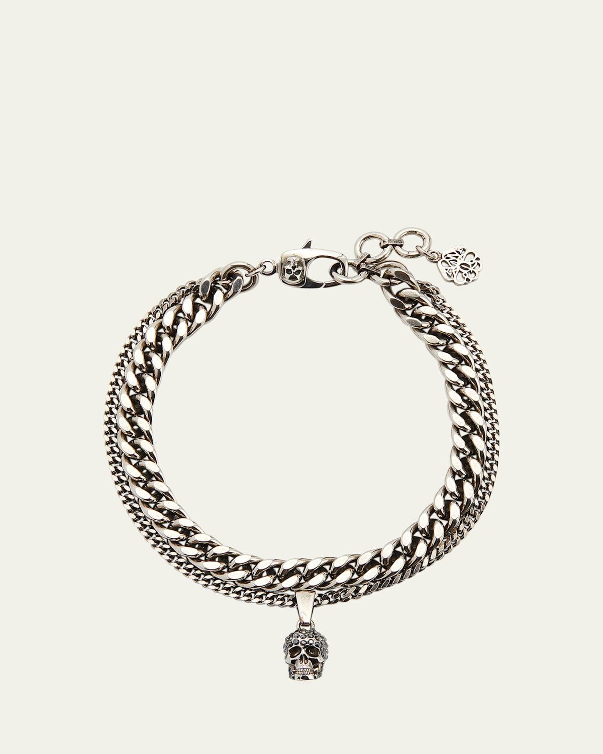 Mens Pav Skull Chain Bracelet Product Image