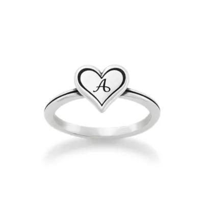 Delicate Heart Initial Ring Product Image