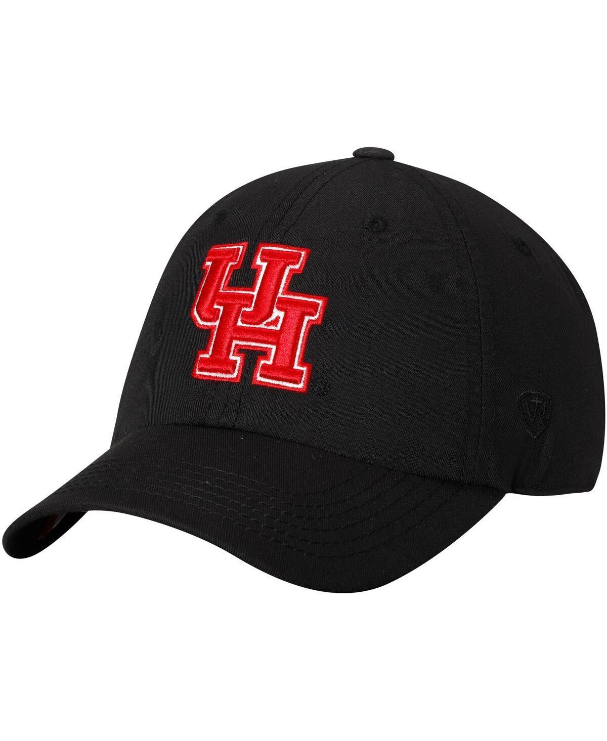 Mens Top of the World Black Houston Cougars Primary Logo Staple Adjustable Hat Product Image