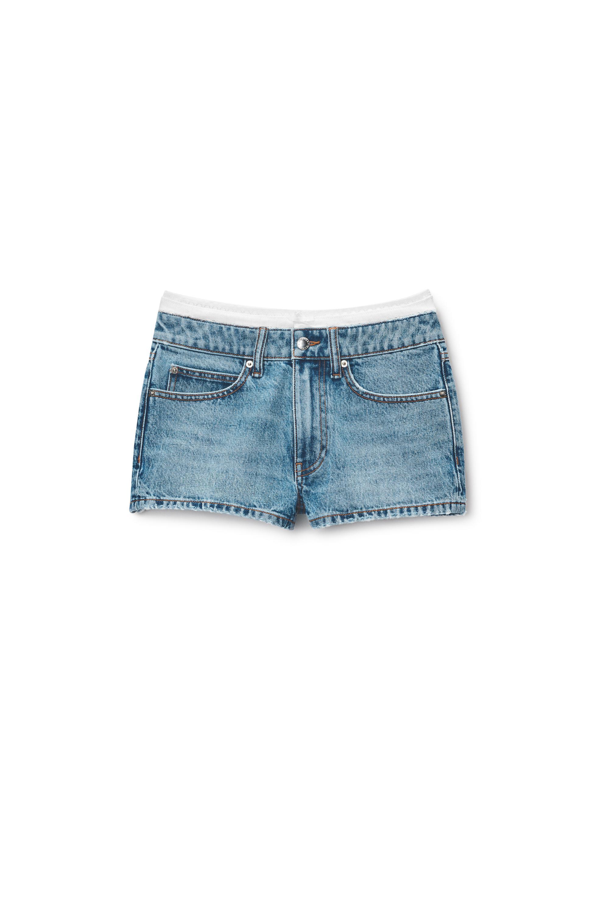 High-rise Mini Short In Cotton Denim Product Image