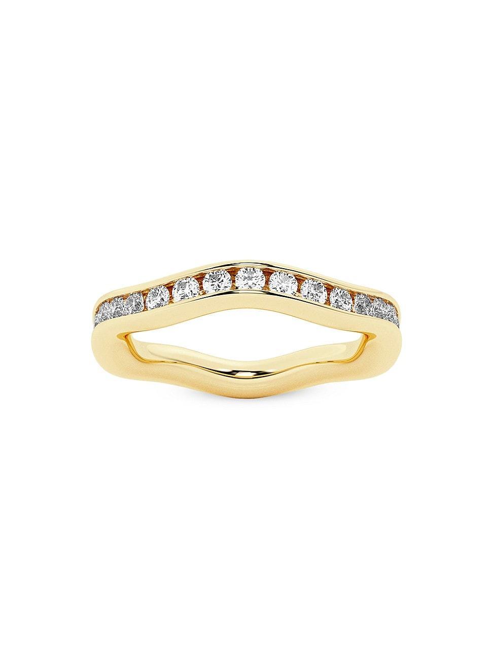 Womens Bomb 14K Yellow Gold & 1.12 TCW Lab-Grown Diamond Wavy Ring Product Image