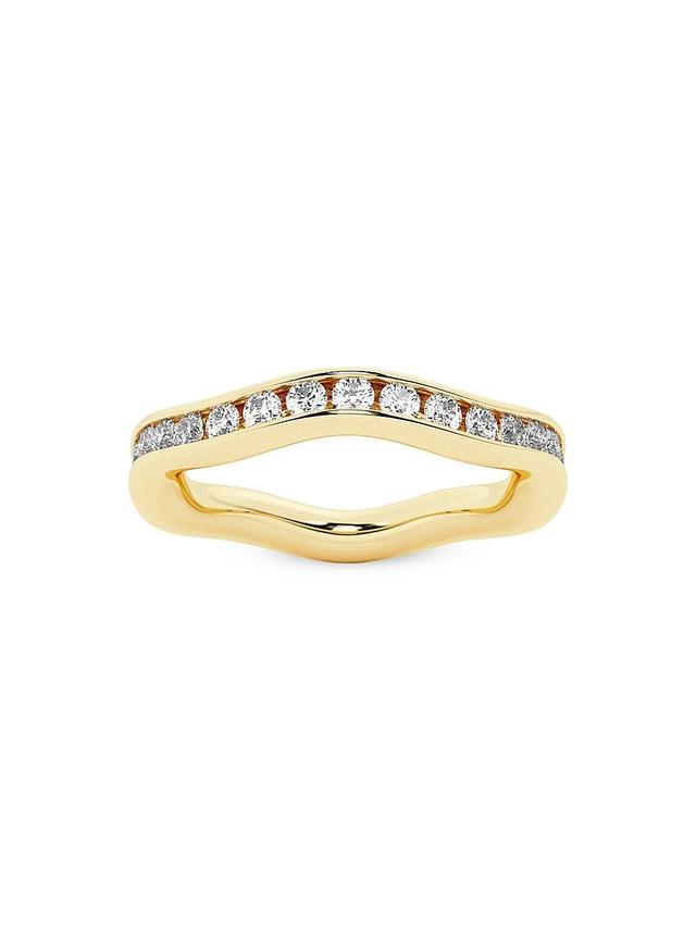 Womens Bomb 14K Yellow Gold & 1.12 TCW Lab-Grown Diamond Wavy Ring Product Image