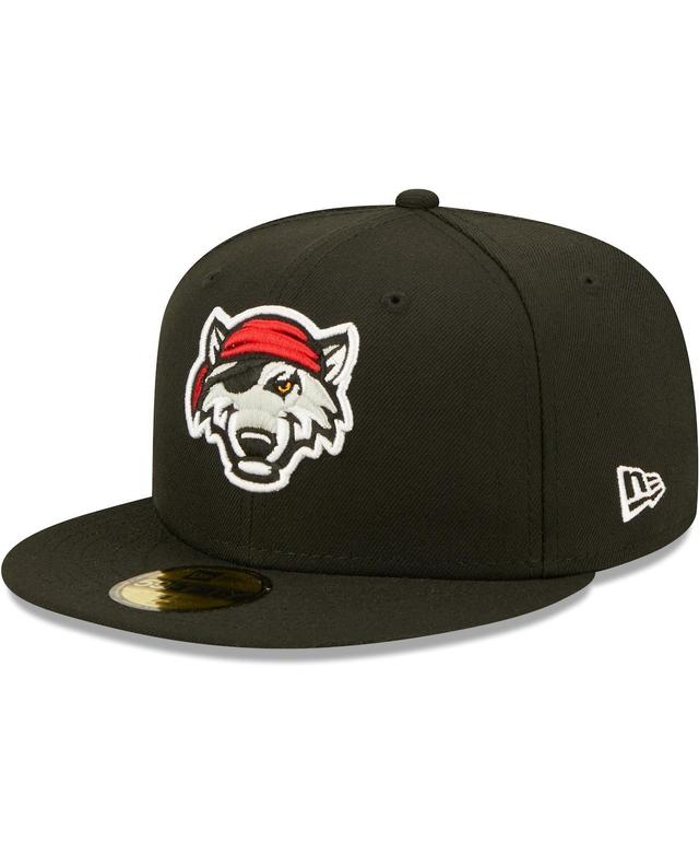 Mens New Era Black Erie SeaWolves Authentic Collection Team Home 59FIFTY Fitted Hat Product Image