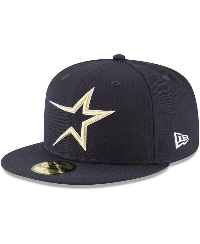 Mens New Era Navy Houston Astros Cooperstown Collection Wool 59FIFTY Fitted Hat Product Image