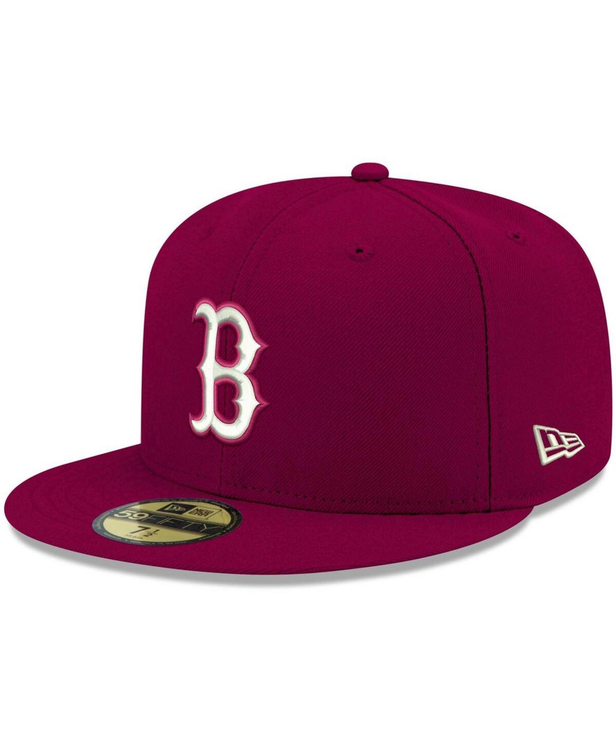 Mens Cardinal Boston Red Sox Logo White 59FIFTY Fitted Hat Product Image