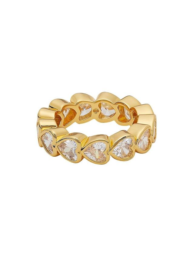 Womens Goldtone & Cubic Zirconia Heart Eternity Band Product Image