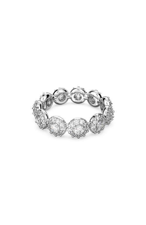 Womens Una Rhodium-Plated & Crystal Halo Ring Product Image