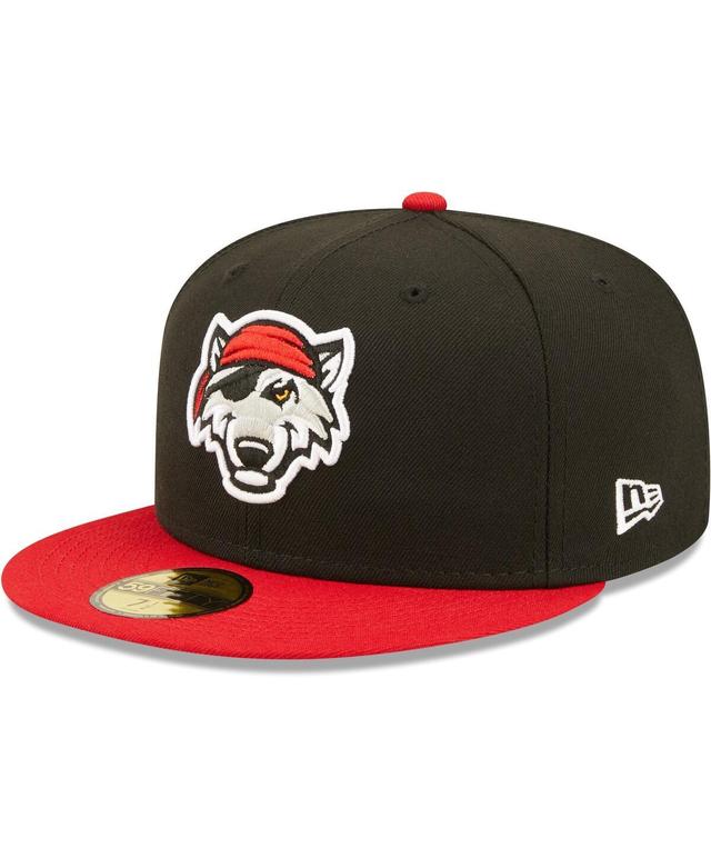 Mens New Era Black Erie SeaWolves Authentic Collection Team Alternate 59FIFTY Fitted Hat Product Image