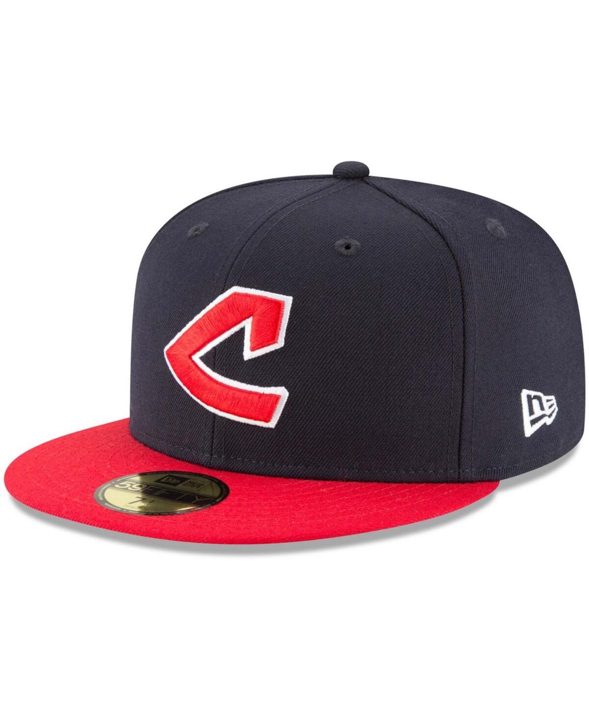 Mens New Era Navy Cleveland Guardians Cooperstown Collection Wool 59FIFTY Fitted Hat Product Image