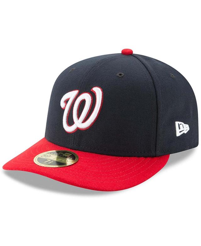 Mens New Era /Red Washington Nationals Alternate Authentic Collection On-Field Low Profile 59FIFTY Fitted Hat Blue Product Image