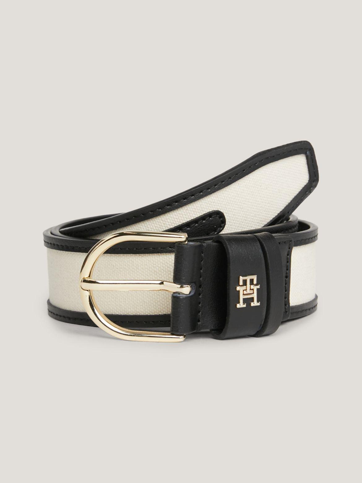 Tommy Hilfiger Women's TH Logo Contrast Trim Belt Product Image