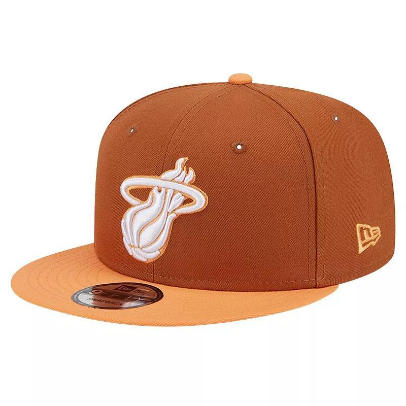 Mens New Era /Orange Miami Heat 2-Tone Color Pack 9FIFTY Snapback Hat Product Image