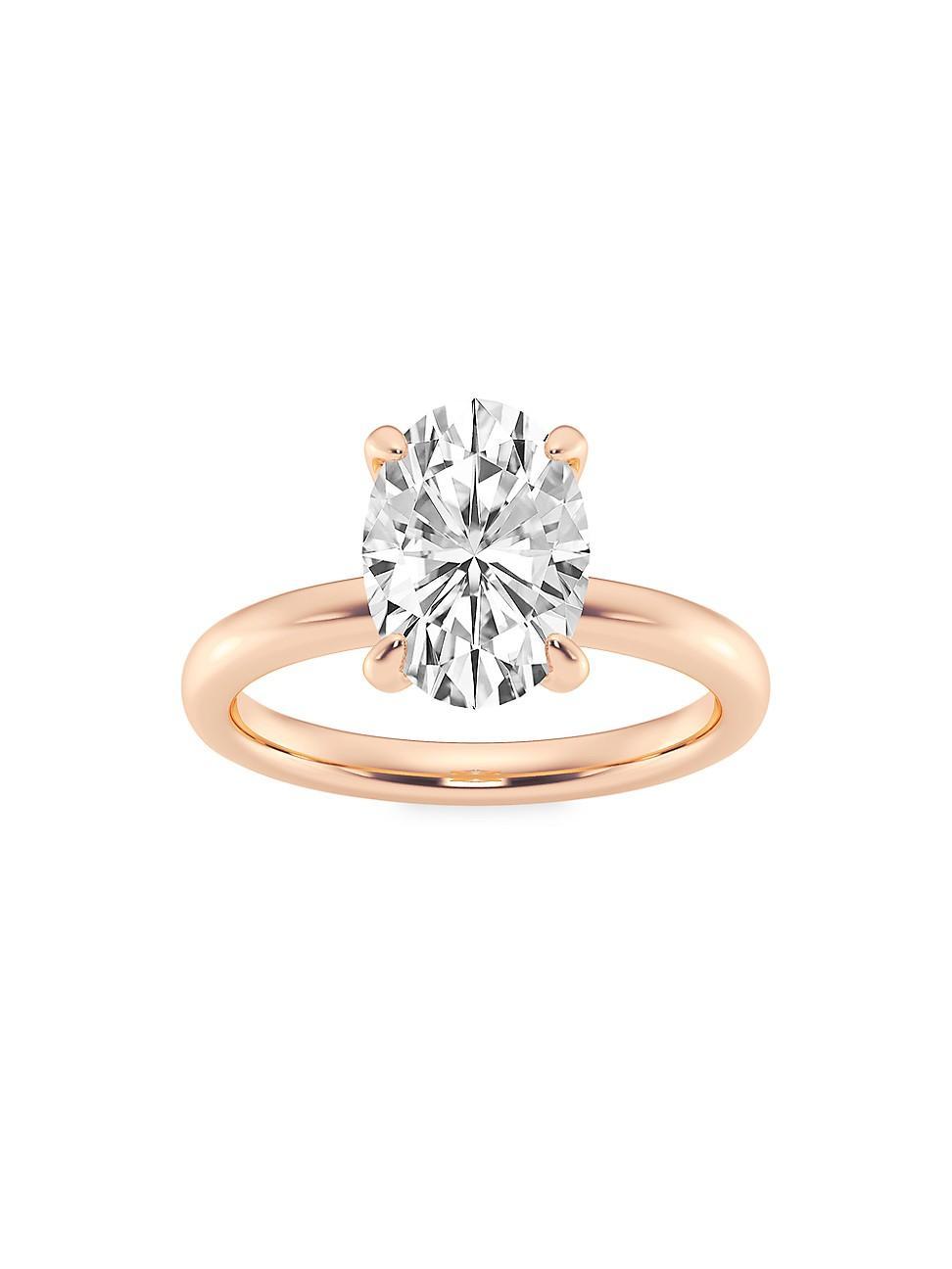 Womens 14K Rose Gold & Oval Lab-Grown Diamond Solitaire Ring/0.50-5.00 TCW Product Image