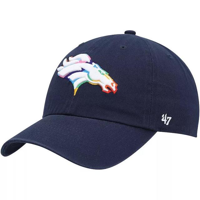 Mens 47 Brand Navy Denver Broncos Pride Clean Up Adjustable Hat Product Image