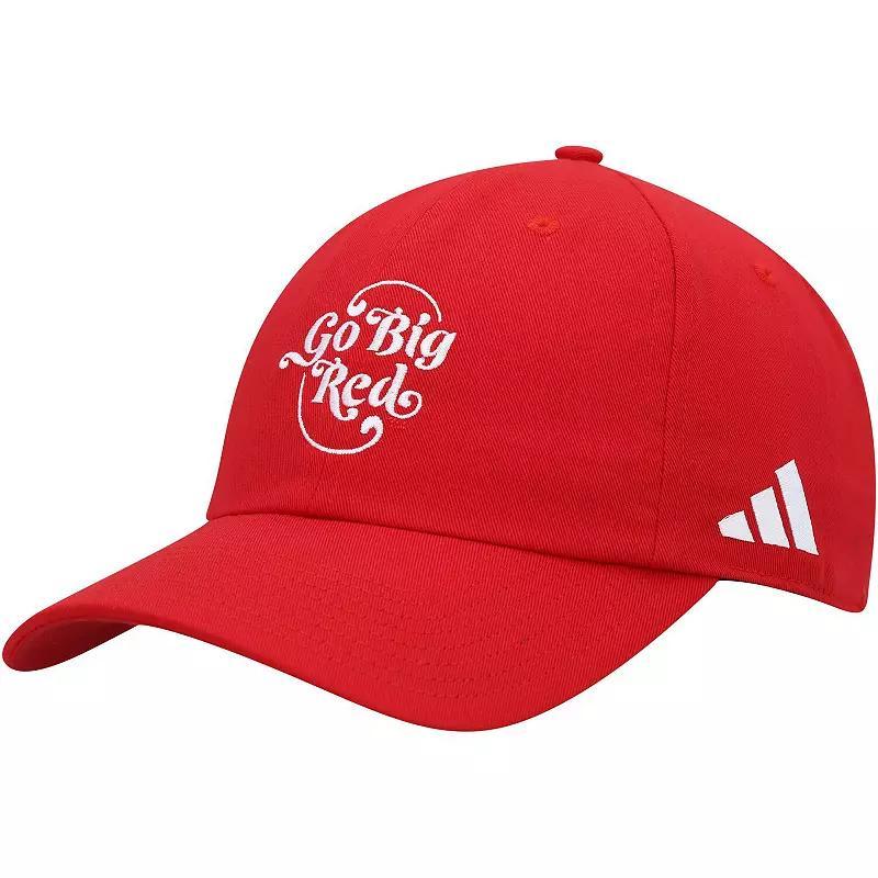 Mens adidas Scarlet Nebraska Huskers Slouch Adjustable Hat Product Image