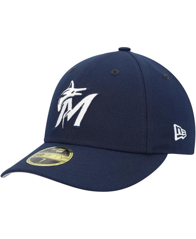 Mens New Era Miami Marlins Oceanside Low Profile 59FIFTY Fitted Hat Blue Product Image