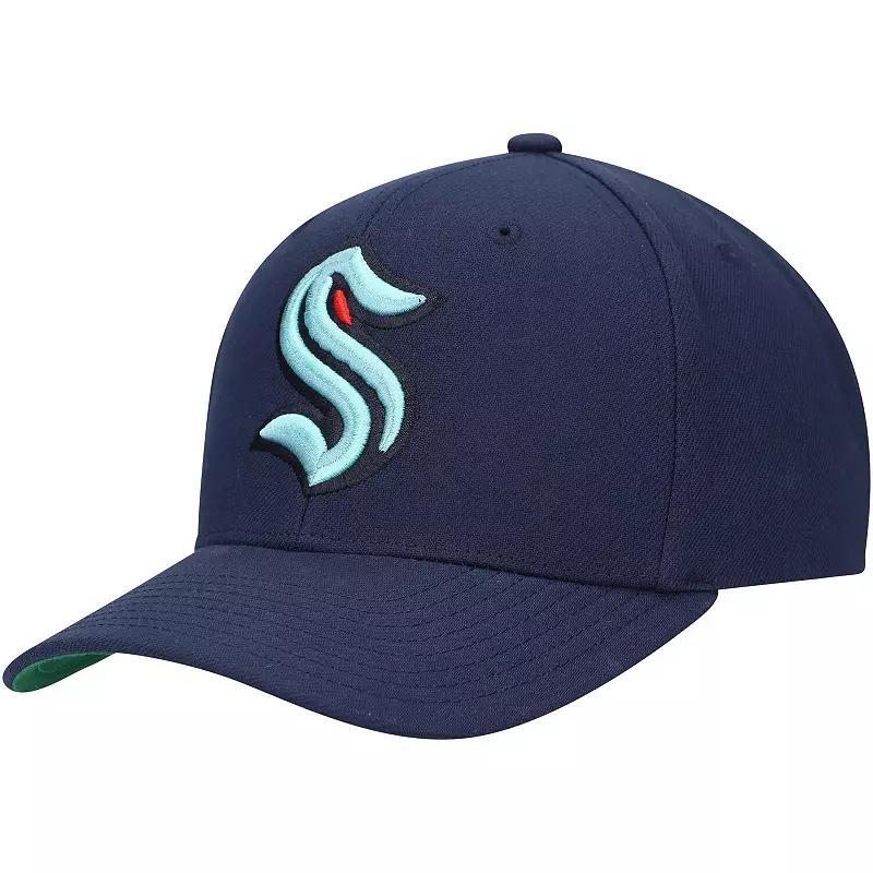 Mens Mitchell & Ness Deep Sea Blue Seattle Kraken Team Ground Pro Adjustable Hat, Krk Blue Product Image