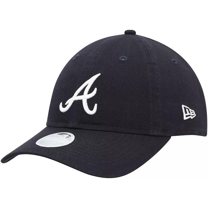 Womens New Era Atlanta Braves Team Logo Core Classic 9TWENTY Adjustable Hat, Blue Product Image