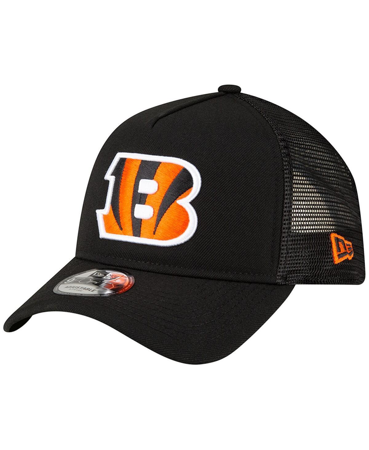 Mens New Era Cincinnati Bengals A-Frame Trucker 9FORTY Adjustable Hat Product Image