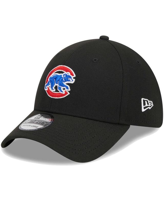 Mens New Era Black Chicago Cubs Logo 39THIRTY Flex Hat Product Image