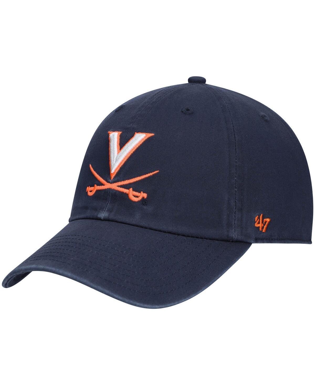 Mens 47 Brand Navy Virginia Cavaliers Clean Up Logo Adjustable Hat Product Image