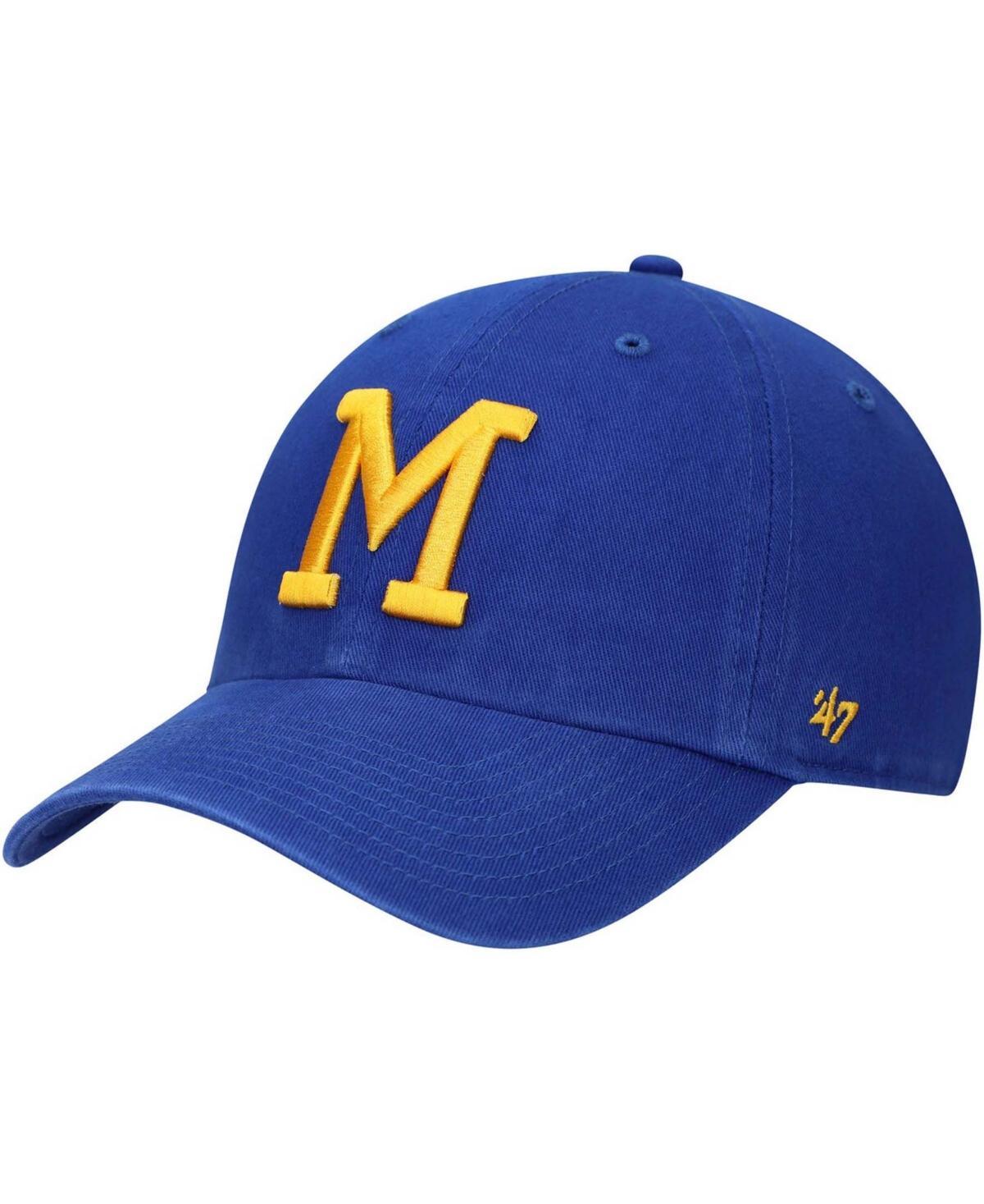 Mens 47 Royal Milwaukee Brewers 1970 Logo Cooperstown Collection Clean Up Adjustable Hat Product Image