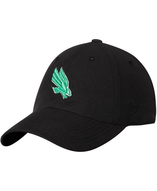 Mens Top of the World Black North Texas Mean Green Primary Logo Staple Adjustable Hat Product Image