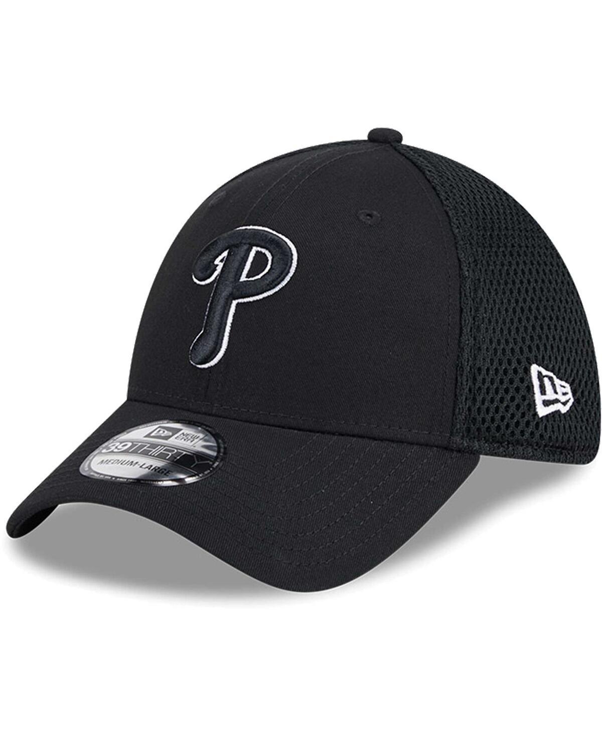 New Era Mens Philadelphia Phillies Evergreen Black White Neo 39Thirty Flex Hat Product Image