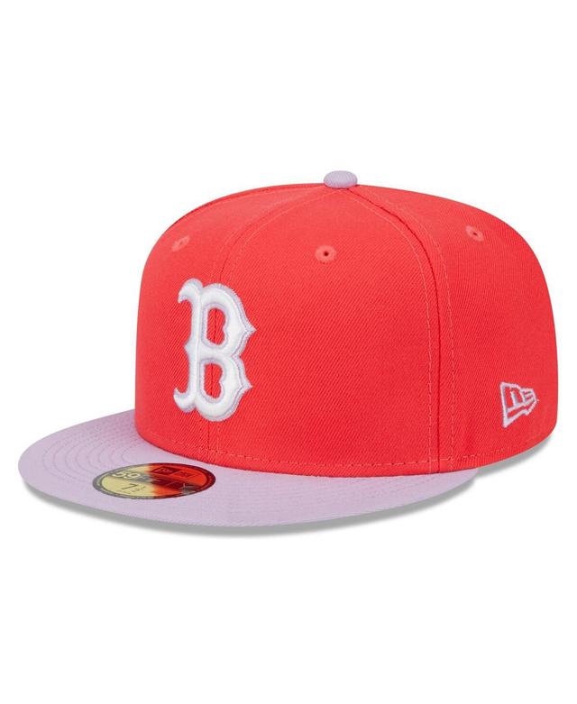 Mens New Era Red and Lavender Boston Red Sox Spring Color Two-Tone 59FIFTY Fitted Hat - Red Product Image