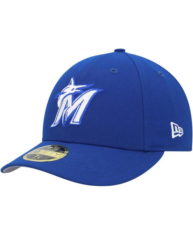 Mens New Era Royal Miami Marlins White LogoLow Profile 59FIFTY Fitted Hat Product Image