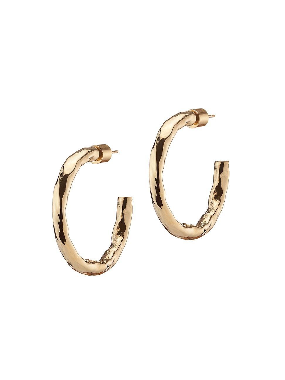 Womens Hailey 10K-Gold-Plated Mini Hoop Earrings Product Image