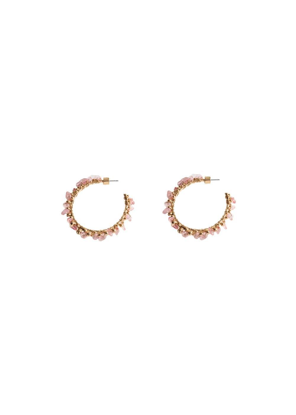 MANGO - Bead hoop earrings - One size - Women Product Image