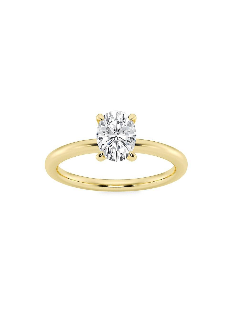 Womens 14K Yellow Gold & Oval Lab-Grown Diamond Solitaire Ring/0.50-5.00 TCW Product Image