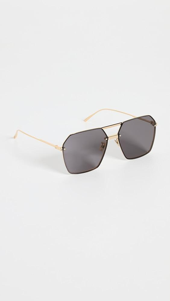 Bottega Veneta Oversized Geometric Aviators | Shopbop Product Image